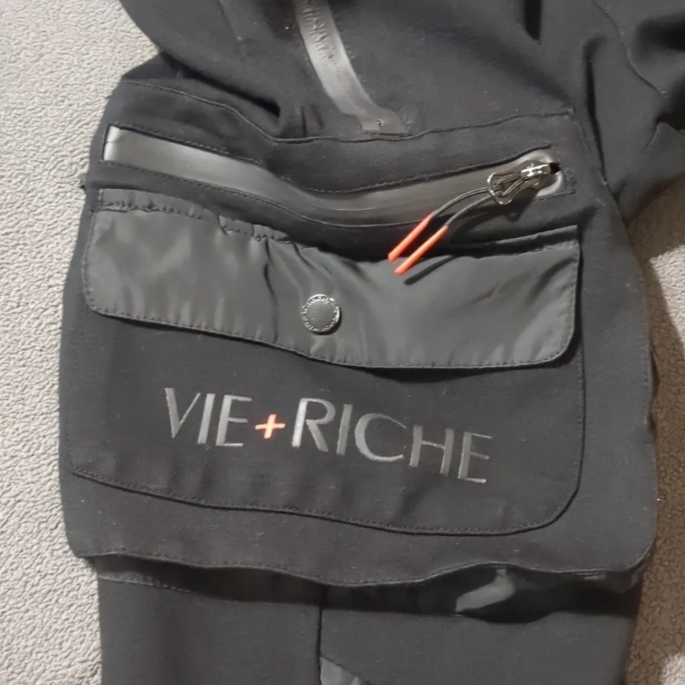 VIE + Riche Men's Jogger  Slim Leg Sweatpants Black-Red Size XL
